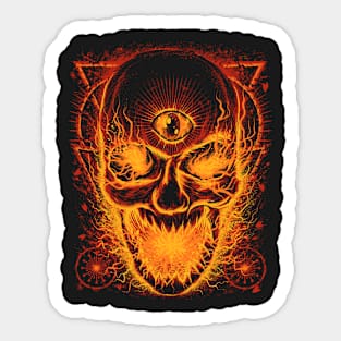 Burning Skull Sticker